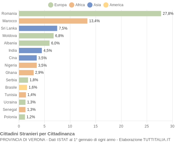 Grafico cittadinanza stranieri - 2015