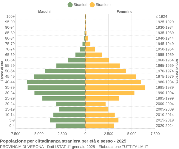 Grafico cittadini stranieri - 2025